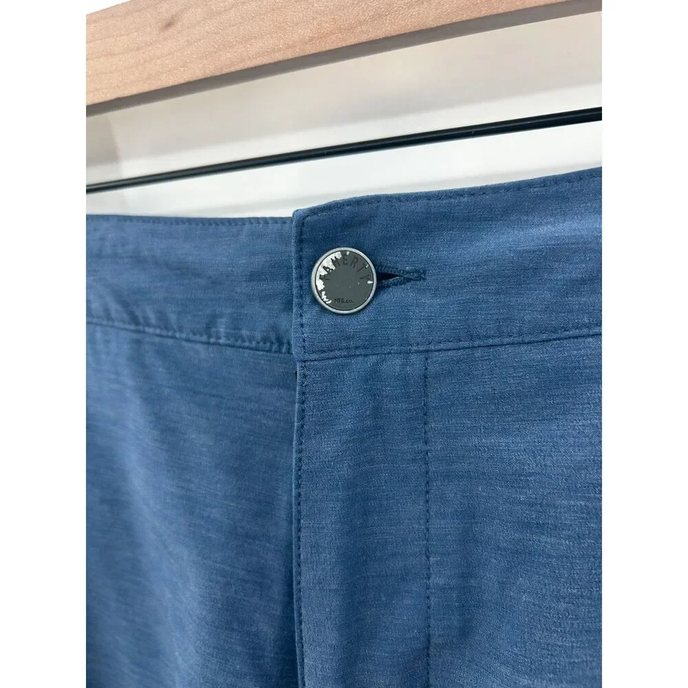 Faherty All Day Shorts Mens 32 Blue Heather Hybrid Performance Stretch Chino